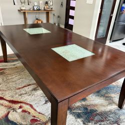 Modern Wood Dining Table with 2 Chairs – Excellent Condition