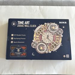ROKR 3D Wooden Puzzles for Adults-Wooden Clock Puzzle Kit-Wood Model Kits to Build for Adults-Zodiac