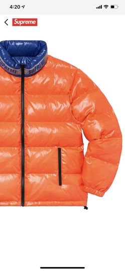 SS20 SUPREME Shiny reversible puffy jacket Orange size M