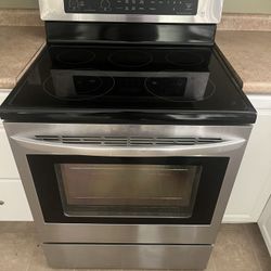 LG electric stove, stainless steel