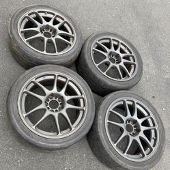 4 — 245/40r18 5x4.5 5x114.3 Works Emotion Kai 350z 370z G37 G35 Q50 Altima Accord Civic Rsx Camry Corolla Wrx Sti Wheels Rims Tires!