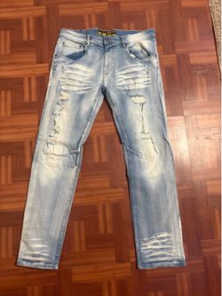 Slim straight ripped jeans