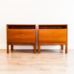 Vintage Restored Danish Modern Teak Nightstands by Arne Wahl Iversen
