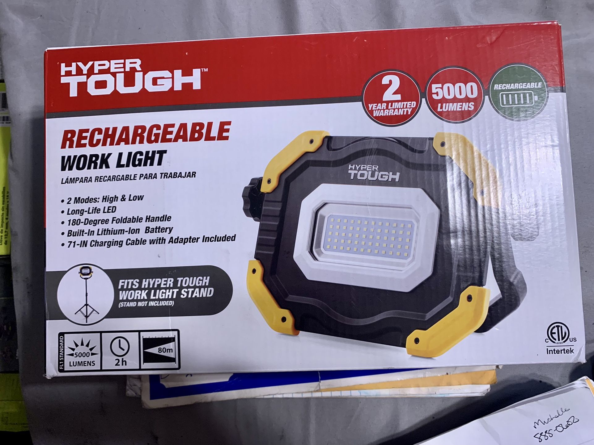 Hyper Tough 5000 Lumen Rechargeable LED Worklight