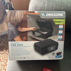 BRAND NEW NEVER OPENED portable Waterproof fire safe made by workzone