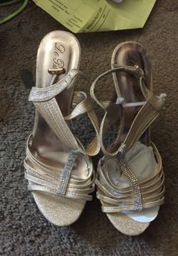 Gold pink heels