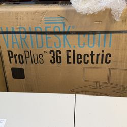 Standing Desk- 36” Electric ProPlus Veridesk And Dual Monitor Arm