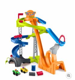 Little People x Hot Wheels Spiral Stunt Speedway Race Track