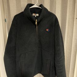 TEDDY UNISEX HALF ZIP JACKET -  BLACK - XL