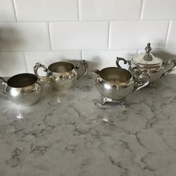  Gorham Silver Plate Four-Piece Tea and Coffee Service Set Table Set