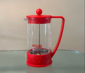 New Vibrant Red Bodum Large Capacity 34 Oz 8 cup French Press Coffee Maker