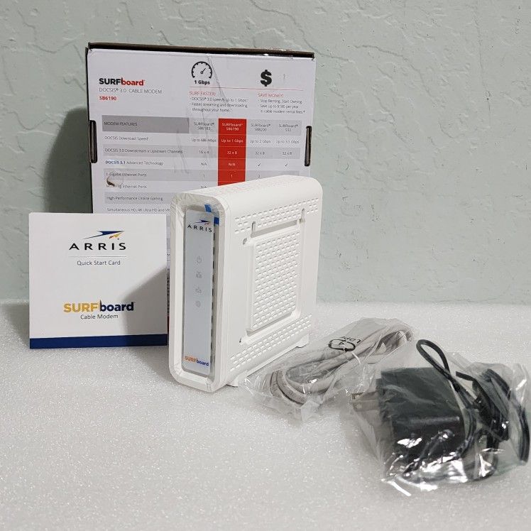 ARRIS SURFboard SB6190 DOCSIS 3.0 Cable Modem 32x8|Gigabit Speed|FREE SHIPPING