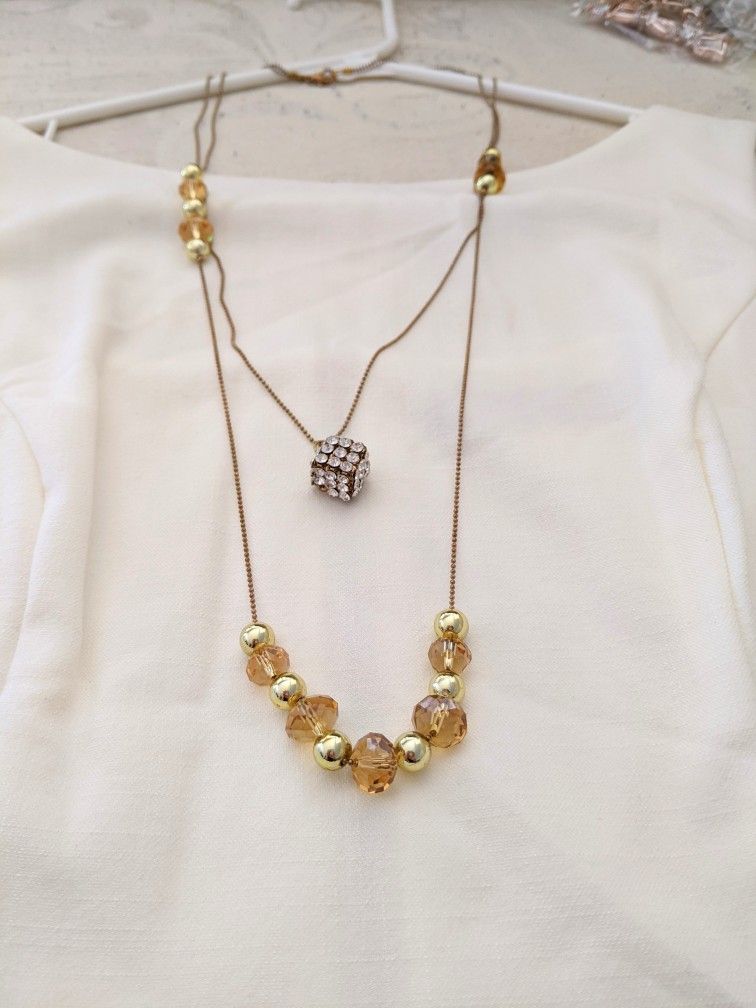 Vintage Necklace, Yellow Crystal, For Wedding, Anniversary, Valentine's Day, Only 10% of my original purchase price