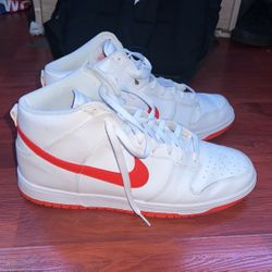 Nike Dunk High White Picante Red