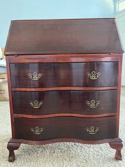 Cherrywood chest of drawers with dropdown