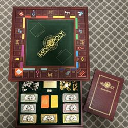 1991 Franklin Mint Monopoly Collector’s Edition Luxury Wooden Board Game Used