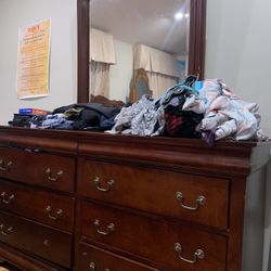 Wooden Dresser With Mirror