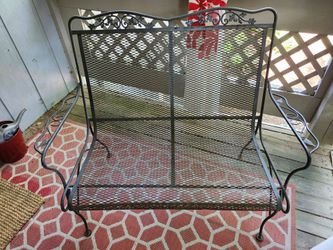 Vintage Wrought Iron Garden Bench