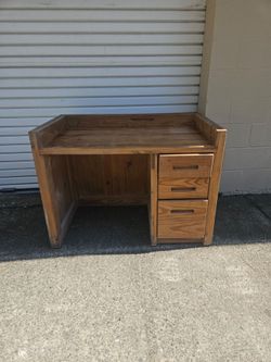 Vintage Wooden Desk with Drawers