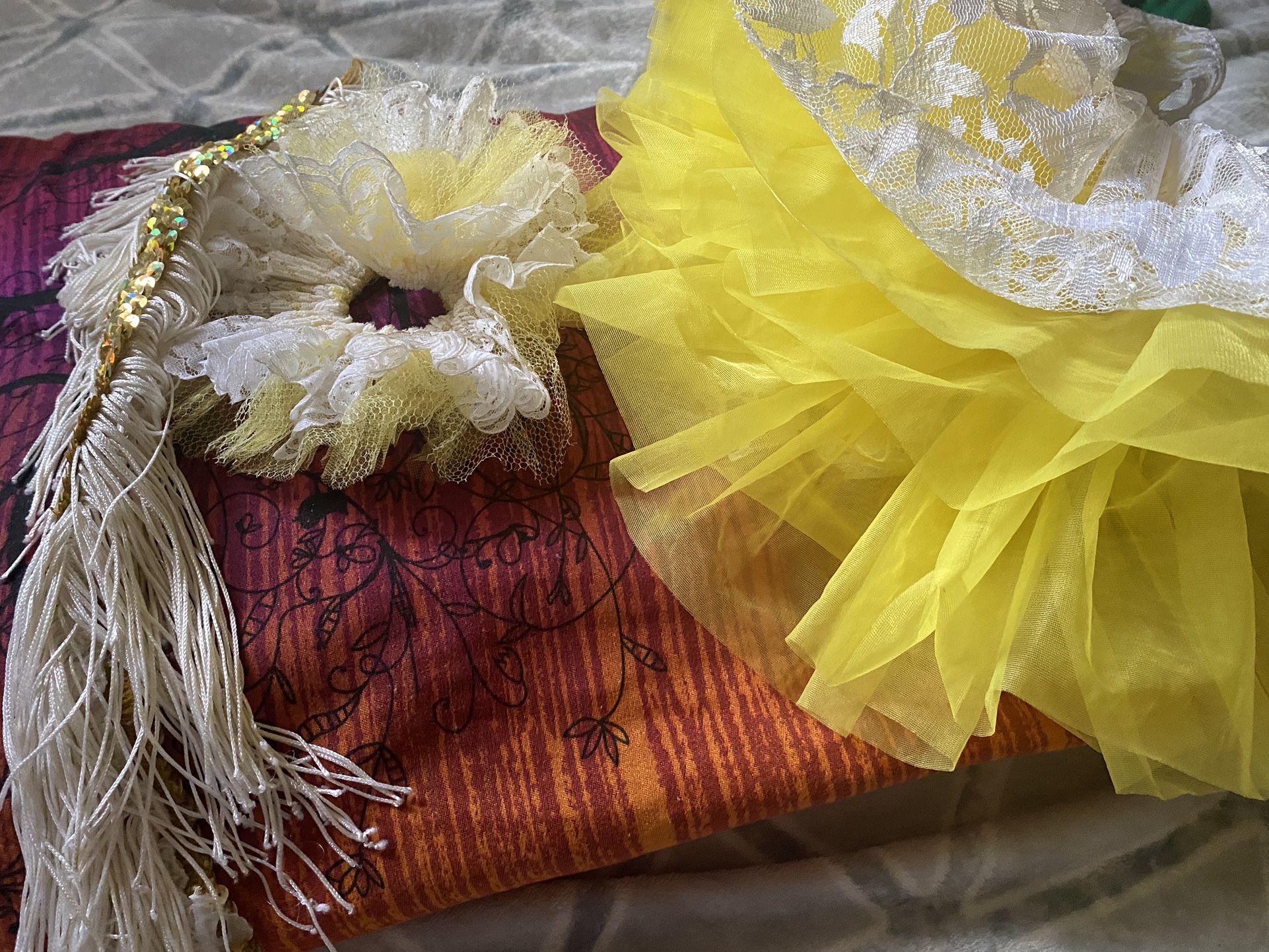 Tulle Fabric, Lace, Sequin Band & fringe