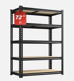 5-Shelf Heavy Duty Adjustable Metal Garage Storage Shelving Unit in Black