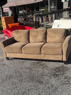 2-Piece Microfiber Sofa & Loveseat Living Room Set – Tan / Camel