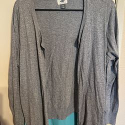 Womens Plus Round Neck Cardigan