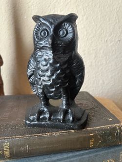 1950s Cast Iron Owl Bookend/Door Stop