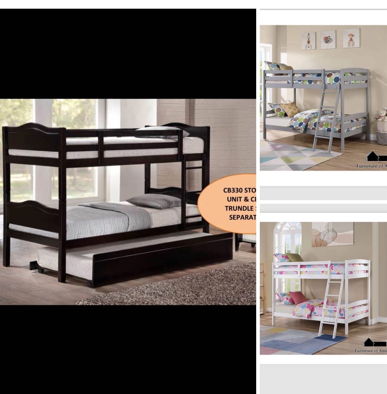 $250 Twin Bunk Bed Not Including Mattres And Trundle 