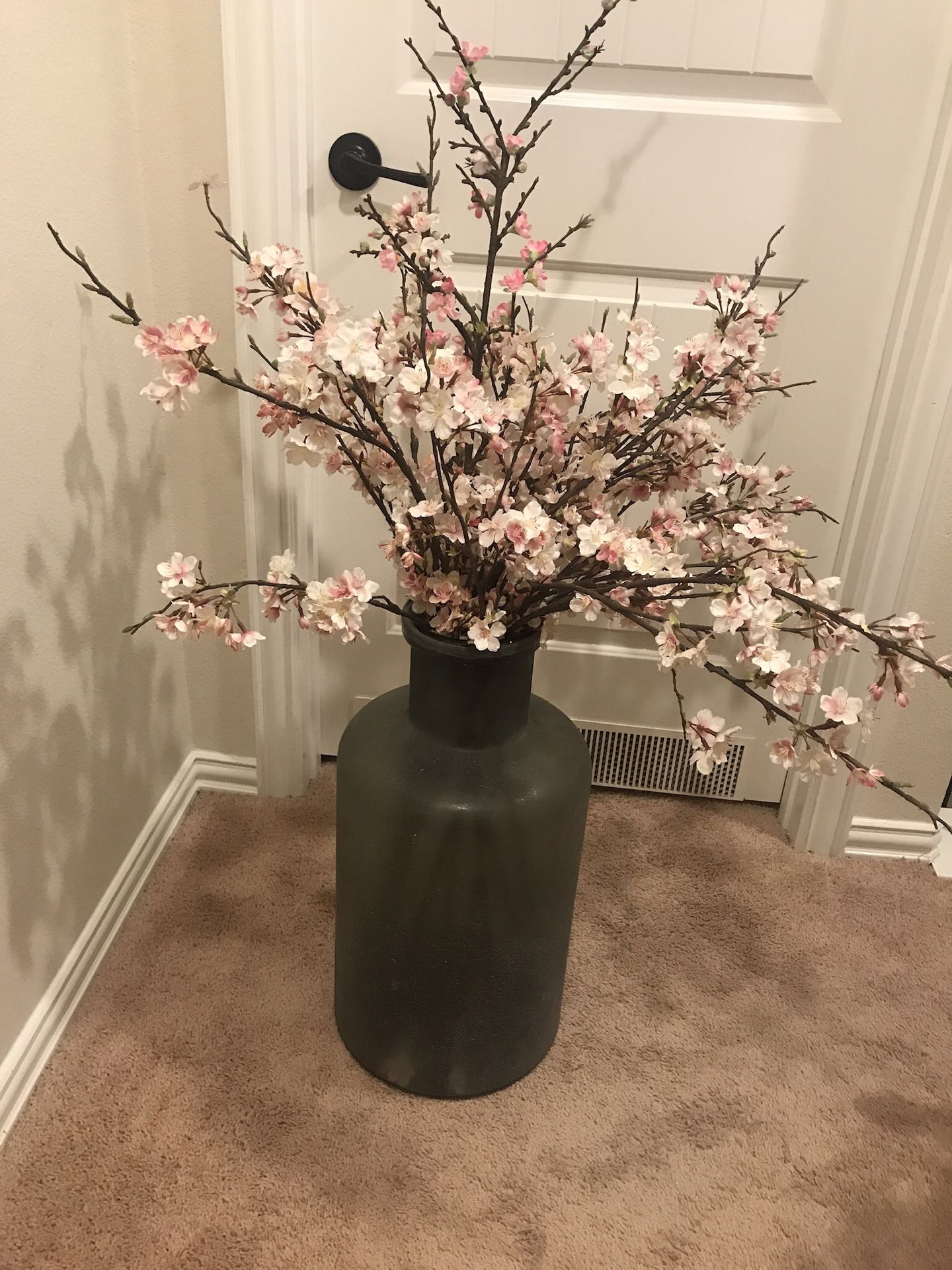 Threshold Glass vase with cherry blossom branches 🌸