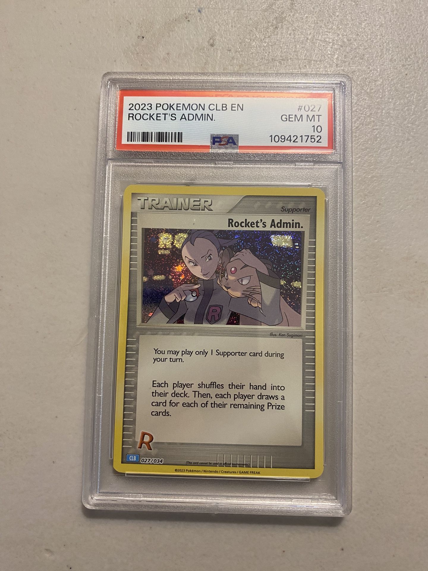 2023 Pokemon CLB EN Blastoise Deck #027 Rocket's Admin PSA 10 GEM MINT POP 28