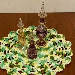 Egyptian Perfume Glass Bottles Set of 3