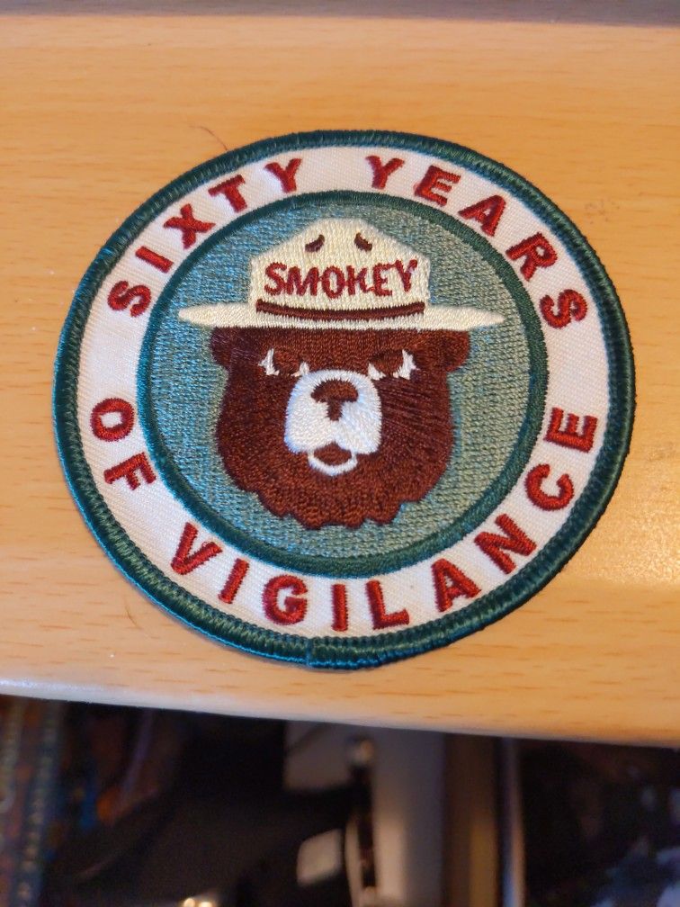 3" Smokey The Bear Sixty Years Of Vigilance Patch