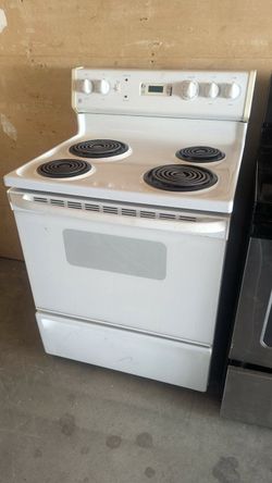 White electric range