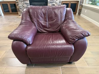 Burgundy Leather Natuzzi Chair