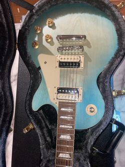 Les Paul Style Electric Guitar Teal Burst