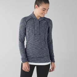 Lululemon Think Fast Pullover Coco Pique Black / Black size 4 