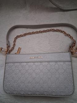 Anne Klein Silver Handbag with Gold Colored Chain
