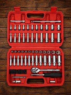 75 PCs 1/4 Drive Socket Set See Pic For Sizes