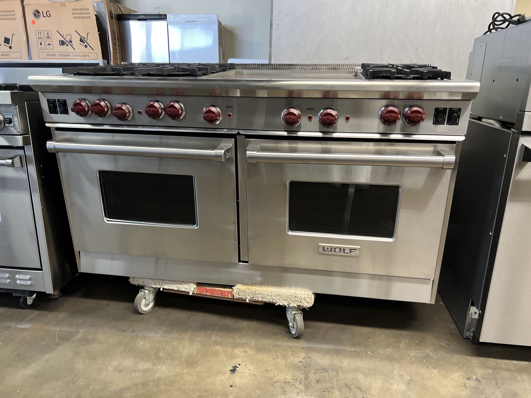 Wolf 60”Wide All Gas Range Stove With 24”griddle In Stainless Steel