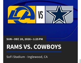 Rams vs Cowboys on 12/20 @SoFi Stadium