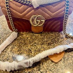 Orange Suede Shoulder Bag