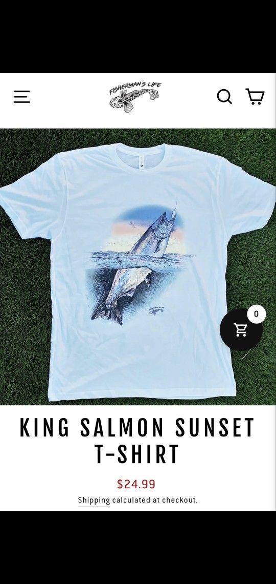 New Mens Medium Fisherman’s Life T-Shirt - White Color