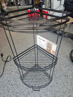 Black 3-tier Wire Corner Shelf