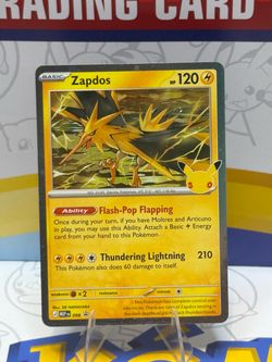 Zapdos Cosmos Holo MEP Card 098, 30th Celebration