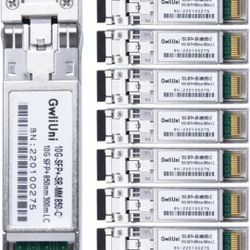 New 10Pcs Multi-Mode 10G SFP+ Fiber Module Network Transceiver, SR MM850-C 300m, Duplex LC for Switch, Router, Firewall, Network Card, Media Converter