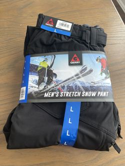 Gerry Men's Water Resistant Fleece Lined 4 Way Stretch Snow Pants Black Large