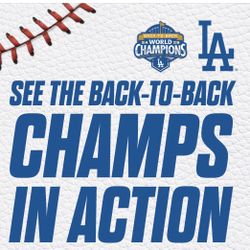 2 Field Level Tickets Dodgers vs Guardians 4/1/2026