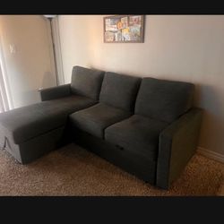 Couch With Storage & Pull Out Bed 