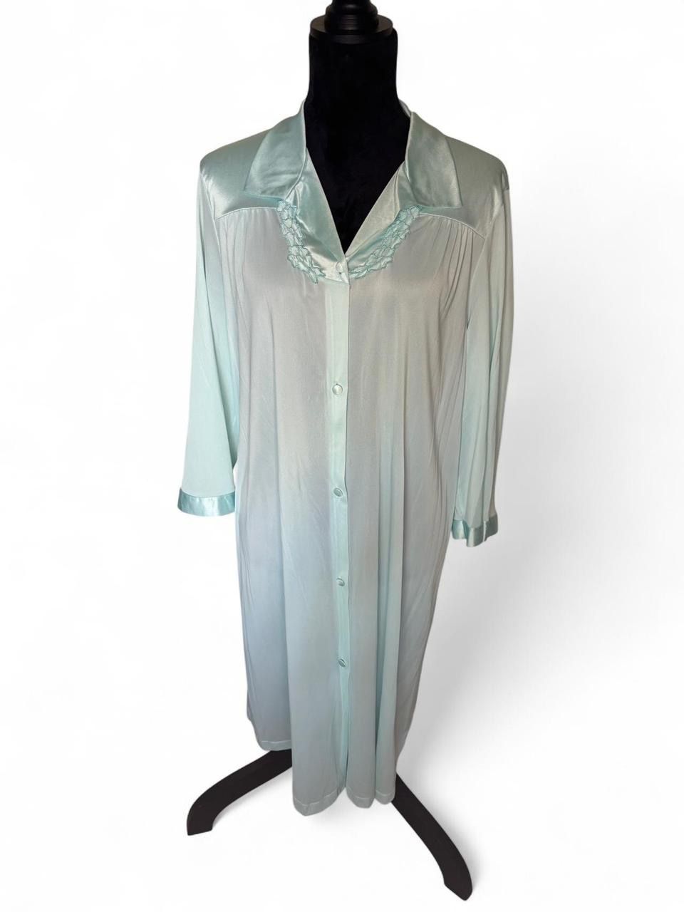 Vintage Vanity Fair Women's Light Blue Night Gown Size Large